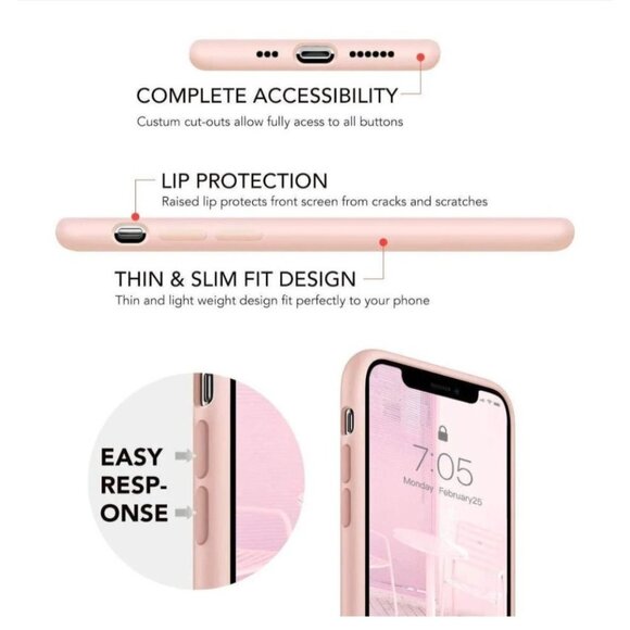 Icesword iPhone 11 Pro Max Premium Silicone Case Pink Anti Scratch Shockproof - Picture 5 of 9